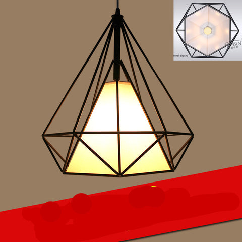 Modern Black Birdcage Pendant Lights Iron Minimalist Retro Light  Scandinavian Loft  Pyramid Lamp Metal Cage With Led Bulb
