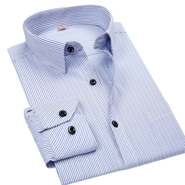 4XL 5XL 6XL 7XL 8XL Large Size Men's Business Casual Long Sleeved Shirt White Blue Black Striped Male Social Dress Shirt Plus