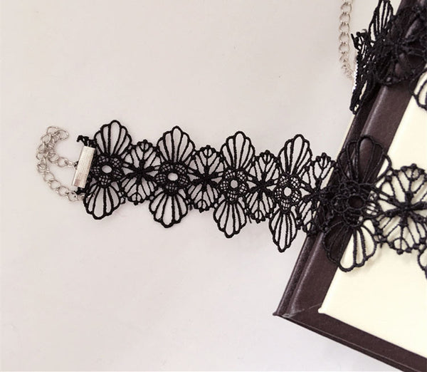 Black Lace Choker Goth Necklaces
