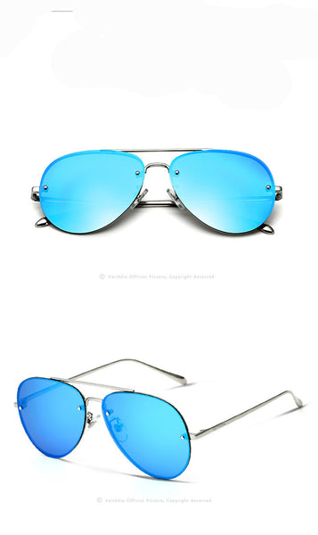 Rimless Polarized Coating Mirror Sunglasses