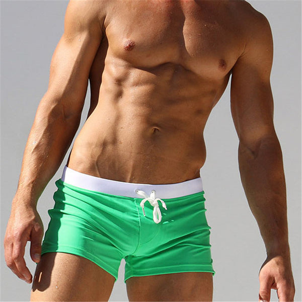 Hot Swimwear Men Breathable Men's Swimsuits Swim Trunks Boxer Briefs Sunga Swim Suits Maillot De Bain Beach Shorts