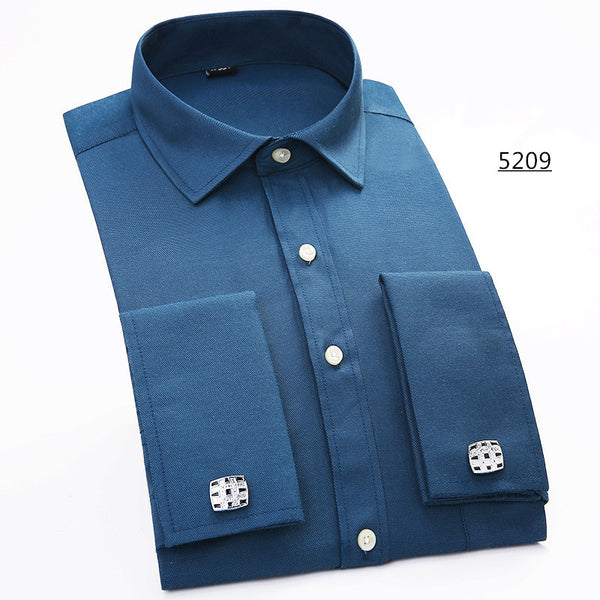 Men French Cufflinks Shirt 2016 New Men's Shirt Long Sleeve Casual Male Brand Shirts Slim Fit French Cuff Dress Shirts For Men