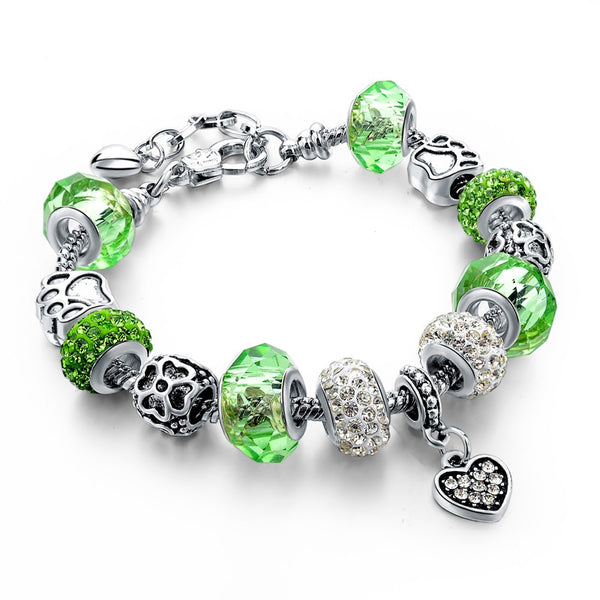 925 Silver Crystal Charm Bracelets