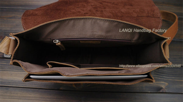 Horse Vintage Leather Messenger Bag Genuine Leather