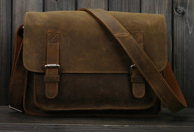 Horse Vintage Leather Messenger Bag Genuine Leather