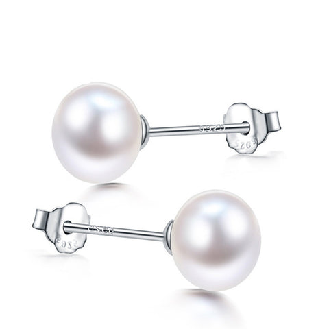HENGSHENG 100% genuine freshwater pink pearl earrings fine 925 sterling silver stud earrings for women super deal with gift box