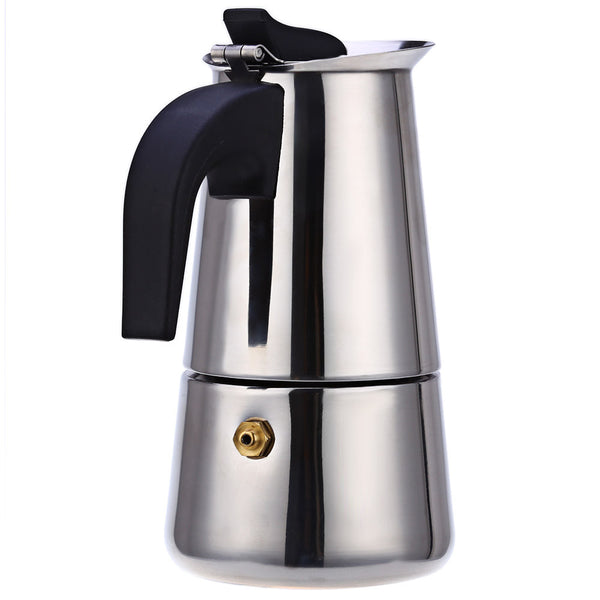 Stainless Steel Moka Coffee Maker Mocha Espresso Latte Stovetop Filter Coffee Pot Percolator Tools Easy Clean