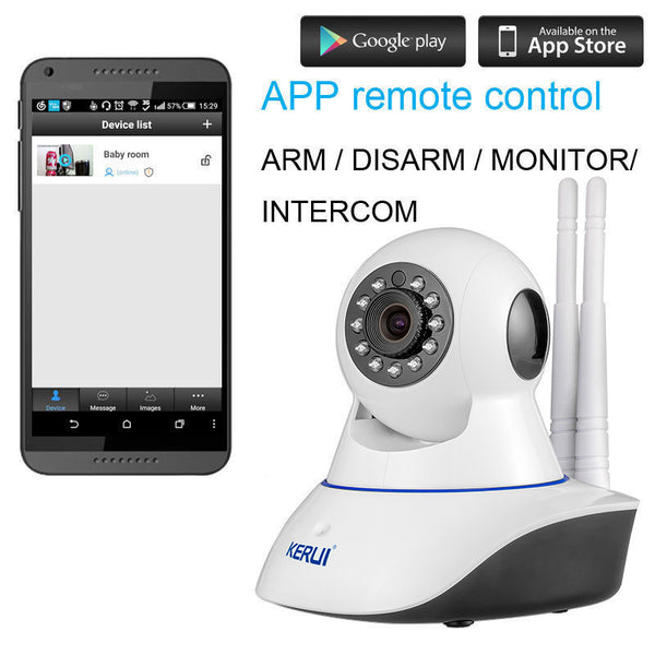 Security Wifi Network + Water Leak Alarm System Camera Infrared PIR