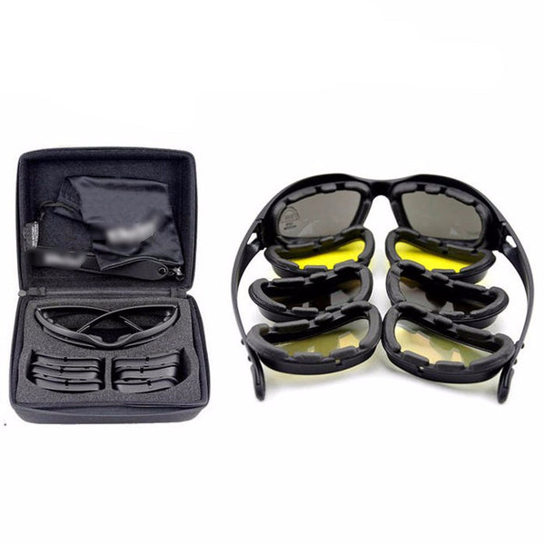 Daisy One C5 Polarized Army Goggles, Military Sunglasses 4 Lens Kit, Men's Desert Storm War Game Tactical Glasses Sporting