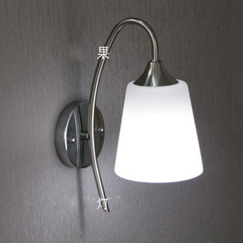 Modern Bried European Stainless Steel Wall Lamp Deco Glass Wall Sconce Lamp Fixture  Bedroom Bedside Led Lamps