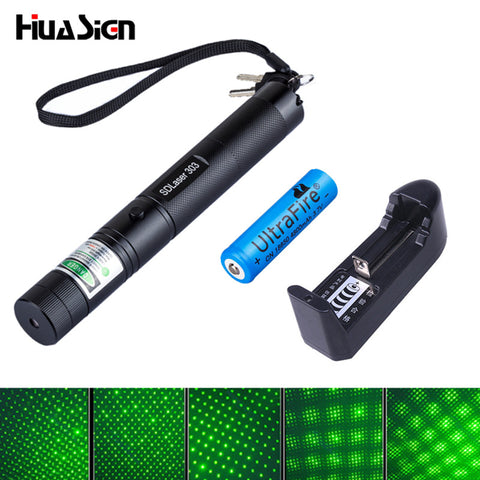 High quality Green Laser 10000mw High power laser 303 Lazer Laser Pointer presenter with safe key+battery+charger
