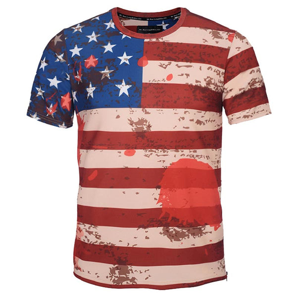 Mr.1991INC Paint Striped T-shirt Men/Women Zipper Tshirts 3d T shirt USA Flag Tops Tees Summer Shirts Hombres Camisetas