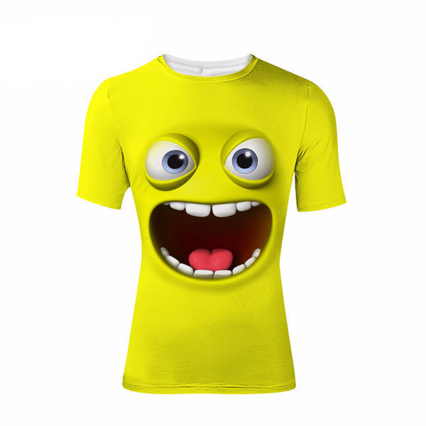 Watching You Printing Summer Short Sleeve Red Yellow 3D T-Shirt