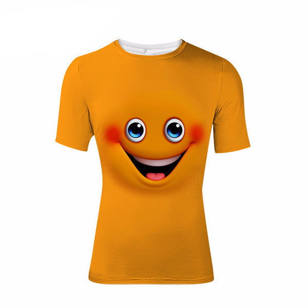 Watching You Printing Summer Short Sleeve Red Yellow 3D T-Shirt