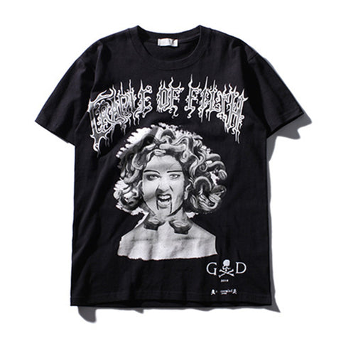 New style summer cotton short-sleeved T-shirt Fear of God men women hip hop streetwear harajuku Du Lisa snake head T shirt