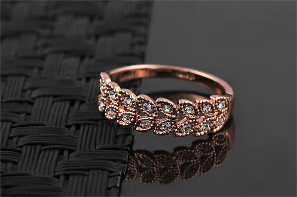 Genuine Austrian Crystal  18K Rose Gold Plated Ring