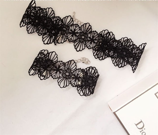 Black Lace Choker Goth Necklaces
