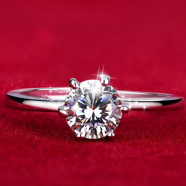 18K Rose Gold Plated Zircon CZ Diamond Engagement Ring