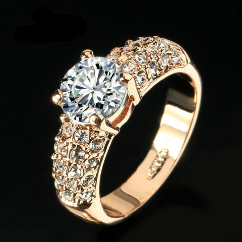 CZ Diamond 18K Rose Gold Plated Ring
