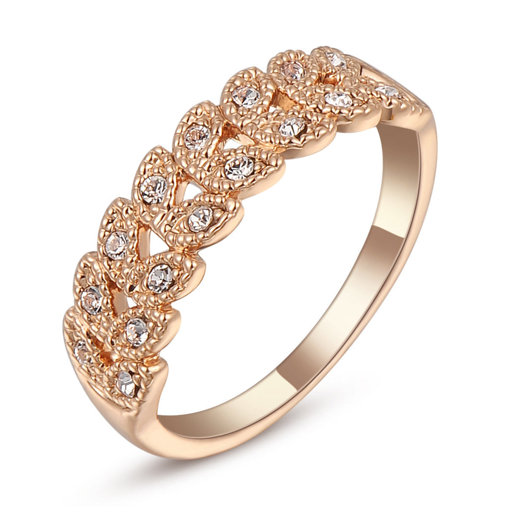 Genuine Austrian Crystal  18K Rose Gold Plated Ring