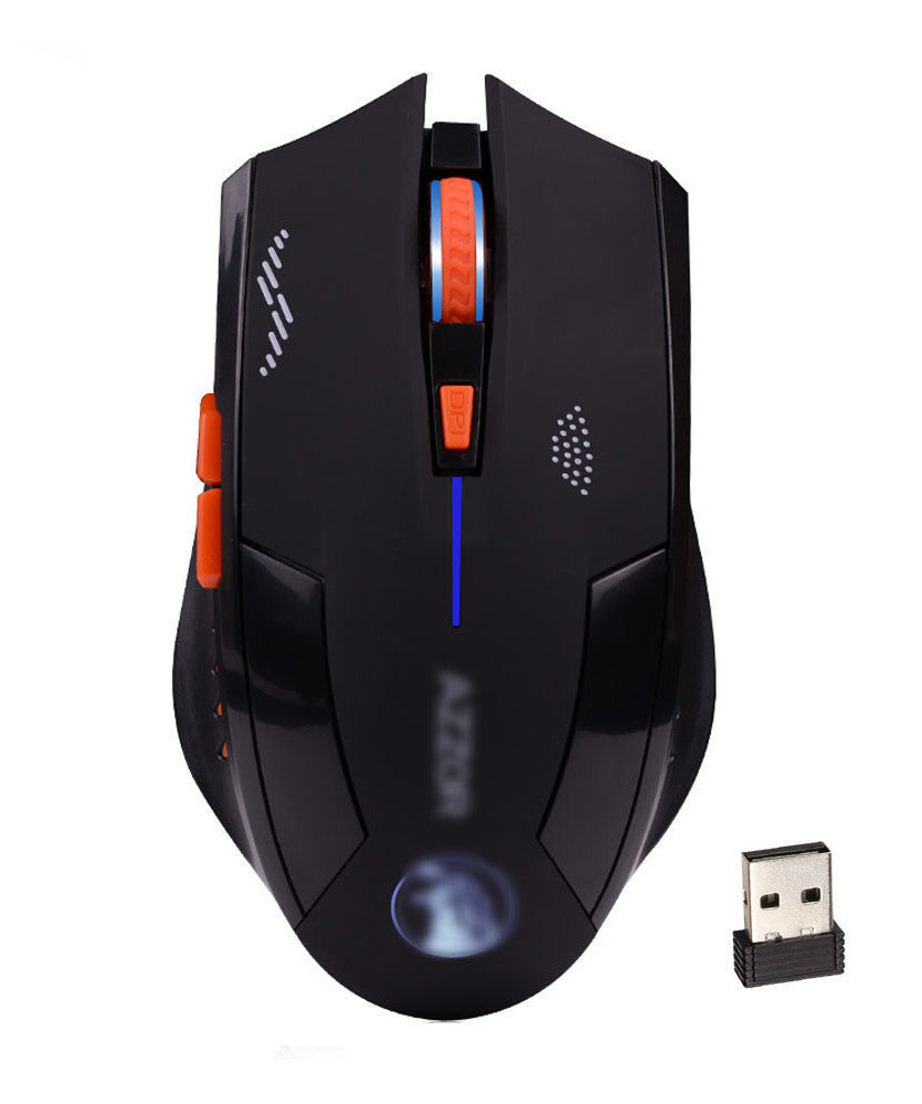 Optical Wireless 6 Buttons Gaming Mouse Black