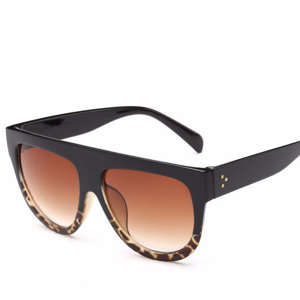 Oversize Sunglasses Women Brand Shades Men Retro Flat Top Cat eye Glasses Design Vintage Sunglass Female Oculos de sol feminino