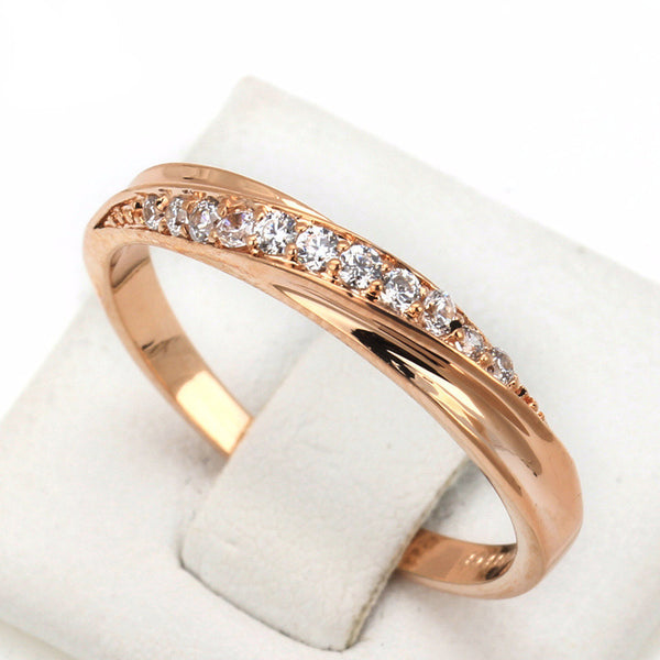 18K Gold Plated Rhinestones Studded Ring