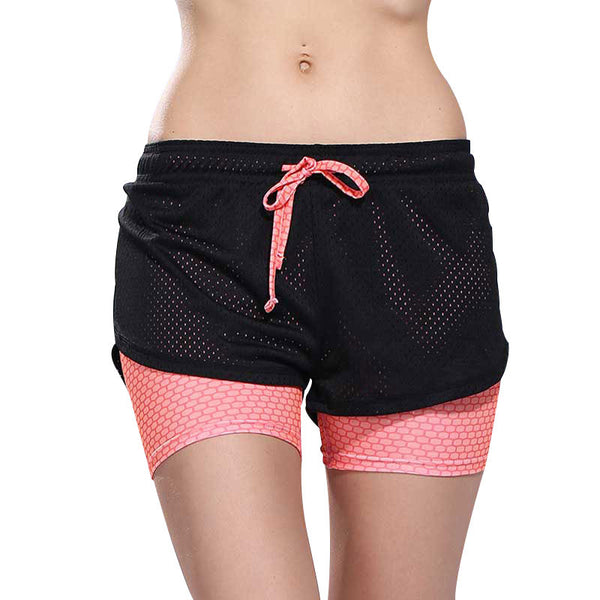 Heal Orange Women Sport Fitness Yoga Shorts 2 In 1 Women Athletic Shorts Cool Ladies Sport Running Short Fitness Clothes Jogging