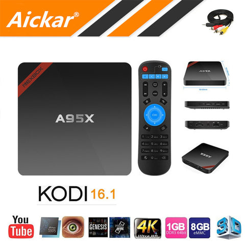 TV Box Android 6.0 Max 2G/16G Quad Core 2.4G WIFI KODI IPTV Smart Player