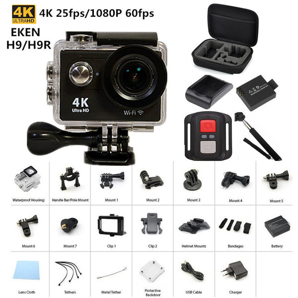 Remote Action Camera Ultra HD 4K WiFi 1080P/60fps 2.0 LCD 170D
