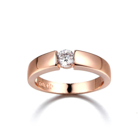 CZ Diamond Rose Gold & White Gold Plated Ring