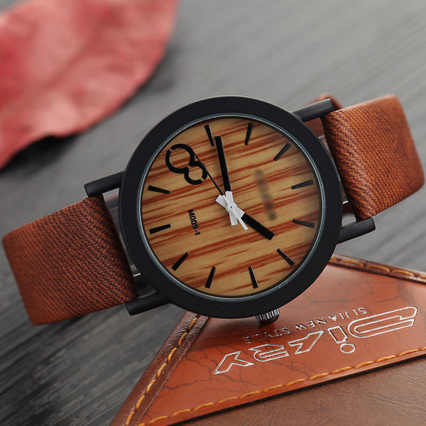 E-Stefan Simulation Wood Quartz Watch