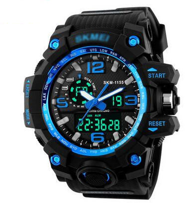 Quartz Digital Watch with LED Military Waterproof Wristwatch