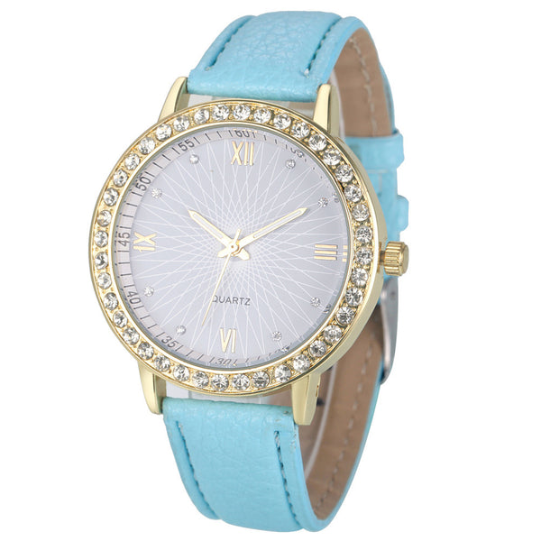 Luxury Quartz Watch Blue Shaphire