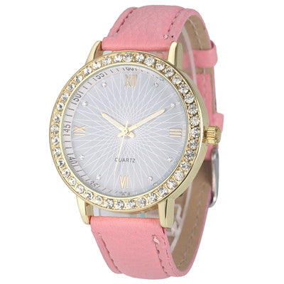 Morsa Fashion Montre Crystal Diamond Watch Leather