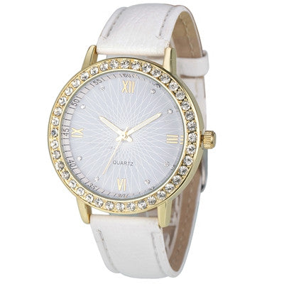 Morsa Fashion Montre Crystal Diamond Watch Leather