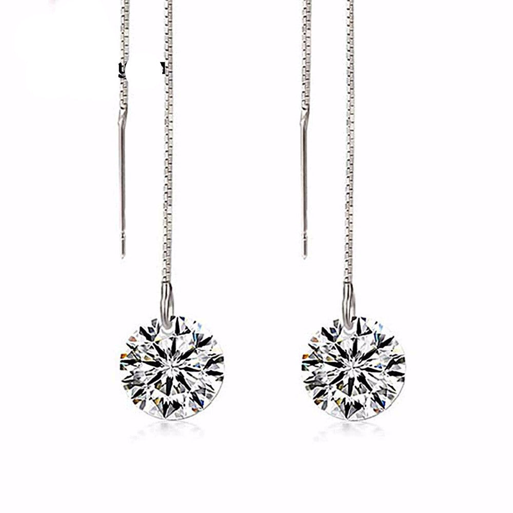Round Fashion 8mm 5.0ct Cubic Zirconia Linked Earrings